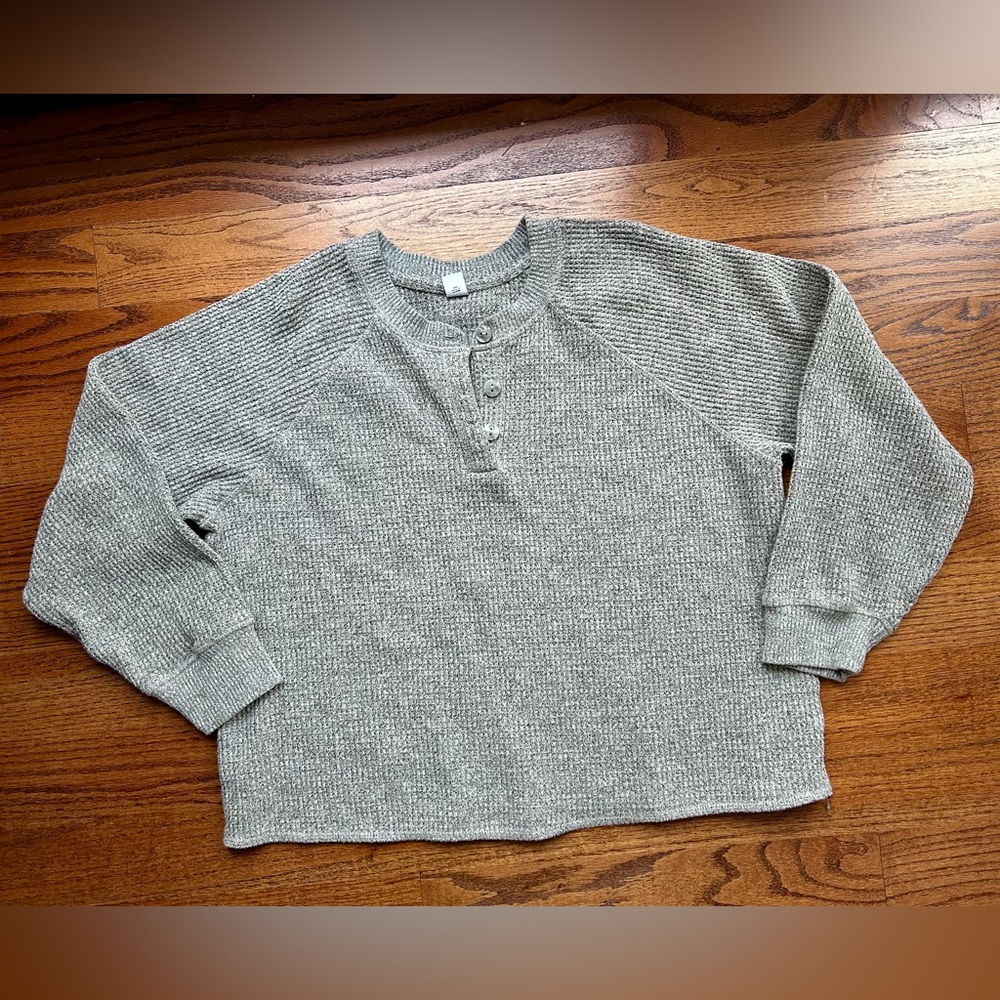 Old Navy Waffle-Knit Henley Top Long Sleeve Women’s Sweater. Size:XL - Picture 2 of 6